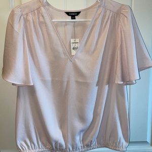 Express Bubble Hem Blush Blouse